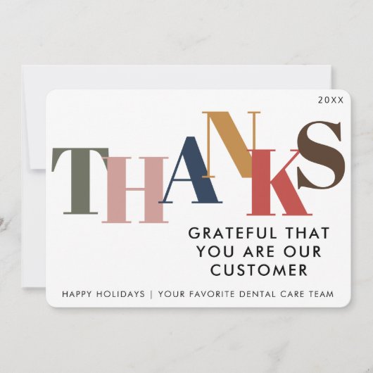 Klant Dank u Bedrijf Logo Business Christmas Feestdagenkaart (Voorkant)