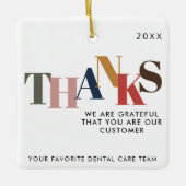 Klant Dank u Bedrijf Logo Business Christmas Keramisch Ornament (Voorkant)
