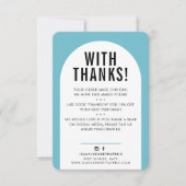 KLANT DANK U DE moderne boogturquoise blauw Bedankkaart (Voorkant)