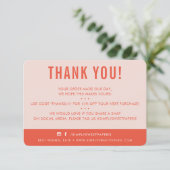 KLANT DANK U modern blush roze sinaasappel Bedankkaart (Staand voorkant)