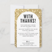 KLANT DANK U moderne boog faux gouden glitter Bedankkaart (Voorkant)