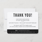 KLANT DANK U moderne eco kraft zwart Bedankkaart (Voorkant)