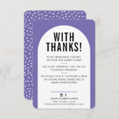 KLANT DANK U paars Bedankkaart (Voorkant / Achterkant)