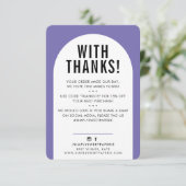 KLANT DANK U paars Bedankkaart (Staand voorkant)