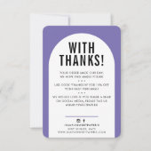KLANT DANK U paars Bedankkaart (Voorkant)