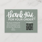 Klant Dank u Pakket invoegen QR Code Coupon Visitekaartje (Voorkant)