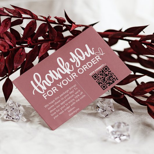 Klant Dank u Pakket invoegen QR Code Coupon Visitekaartje