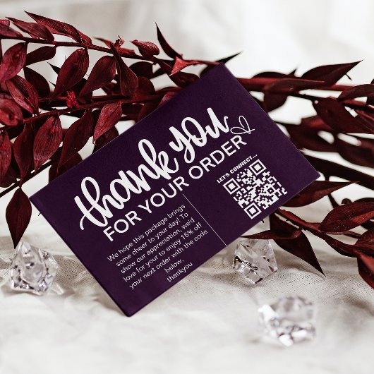 Klant Dank u Pakket invoegen QR Code Coupon Visitekaartje