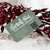 Klant Dank u Pakket invoegen QR Code Coupon Visitekaartje