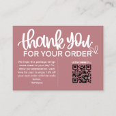 Klant Dank u Pakket invoegen QR Code Coupon Visitekaartje (Voorkant)