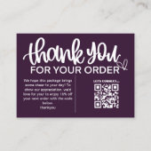 Klant Dank u Pakket invoegen QR Code Coupon Visitekaartje (Voorkant)
