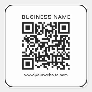 Klant Eenvoudige Sjabloon Business QR Code Wit Vierkante Sticker