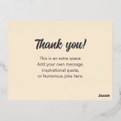 KLANT EIGEN Foto en berichtbeschrijving Thanksgivi Folie Feestdagen Briefkaart (Achterkant)