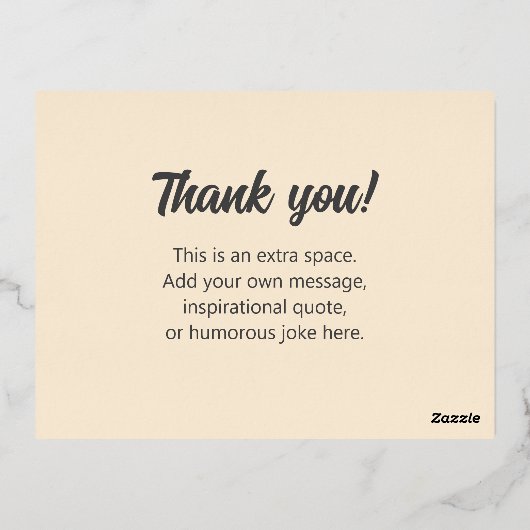 KLANT EIGEN Foto en berichtbeschrijving Thanksgivi Folie Feestdagen Briefkaart (Achterkant)