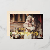 KLANT EIGEN Foto en berichtbeschrijving Thanksgivi Folie Feestdagen Briefkaart (Voorkant / Achterkant)