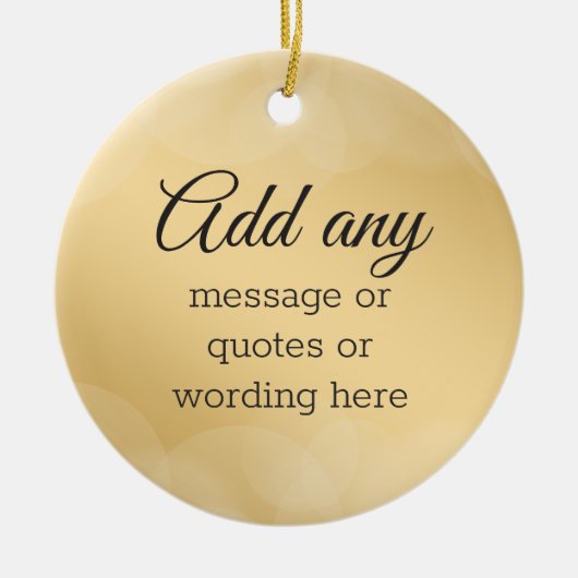 KLANT Elegant Gold met Bokeh Keramisch Ornament (Voorkant)