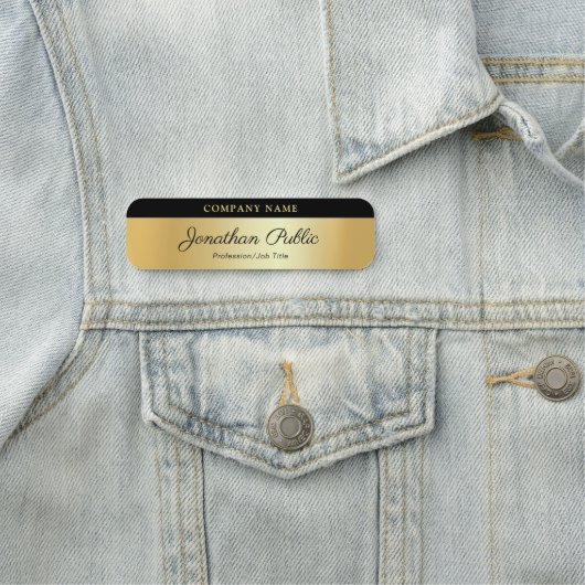 Klant Elegant Goud Sjabloon Typografie Script Naamplaatje (In situ)