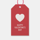 KLANT Elegant Happy Valentijnsdag Wit hart Cadeaulabel (Voorkant)