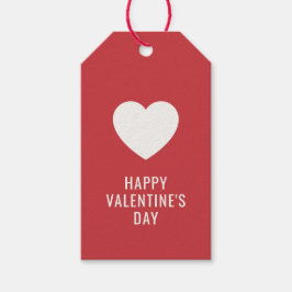 KLANT Elegant Happy Valentijnsdag Wit hart Cadeaulabel