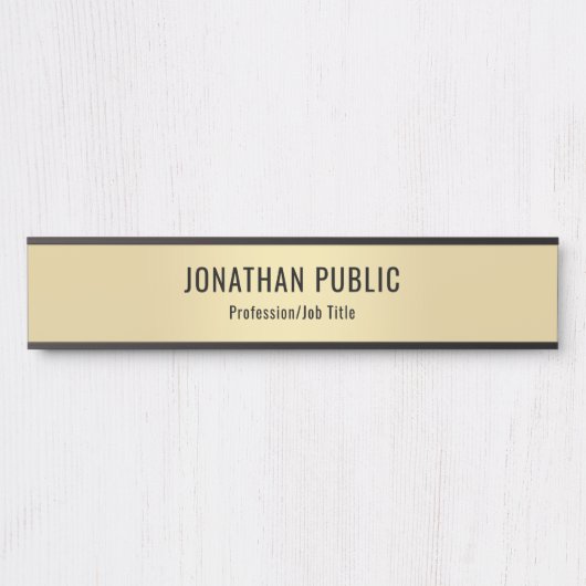 Klant Elegant Modern Gold Sjabloon Top Deurbordje (Voorkant)