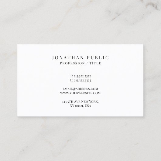 Klant Elegant Professioneel Modern Minimal Schatti Visitekaartje (Achterkant)