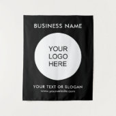 Klant Evenement Seminar Party Sjabloon Zwart Wandkleed (Voorkant)