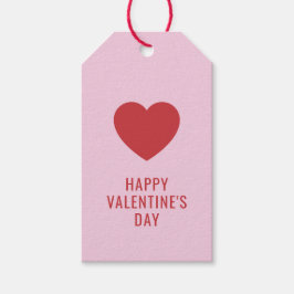 KLANT Fijne Valentijnsdag Rood hart Cadeaulabel