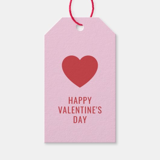 KLANT Fijne Valentijnsdag Rood hart Cadeaulabel (Voorkant)