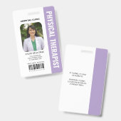 Klant Fysiotherapeut Medisch Personeel Paars Badge (Voor- en achterkant)
