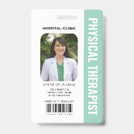 Klant Fysiotherapeut Medische Staf Teal ID Badge