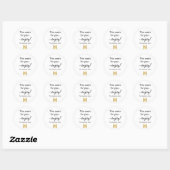 Klant gift zwart script business logo ronde sticker (Vel)