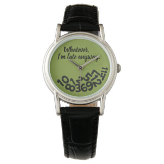 KLANT Groen, hoe dan ook, ik ben altijd laat Horloge