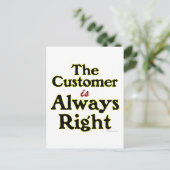 Klant heeft altijd het juiste Gezegde Briefkaart (Staand voorkant)