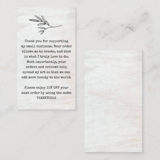 Klant - Korting op coupon - Visitekaartje (Voorkant / Achterkant)