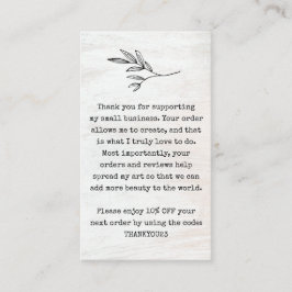 Klant - Korting op coupon - Visitekaartje