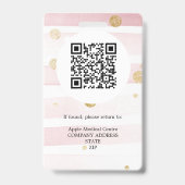 klant logo bedrijf personeel Foto roze glitters ID Badge (Achterkant)