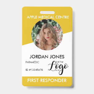 klant logo zakelijke staf foto Beveiliging geel Badge