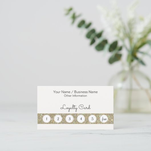 Klant Loyalty Punch Card met Glitter Bar (Staand voorkant)
