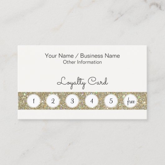 Klant Loyalty Punch Card met Glitter Bar (Voorkant)