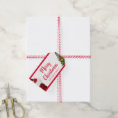 Klant Merry Christmas Tekst Pine Tree Sjabloon Cadeaulabel (Met Touw)