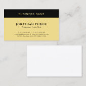 Klant Modern Eenvoudig Elegant Zwart & Goud Visitekaartje (Voorkant / Achterkant)