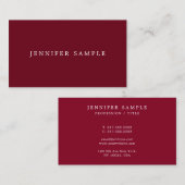 Klant Moderne Sjabloon Stijlvol Rich Maroon Red Visitekaartje (Voorkant / Achterkant)