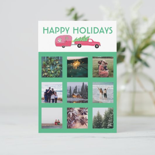 KLANT PHOTO Truck Camper Trailer-kerstkaart (Staand voorkant)