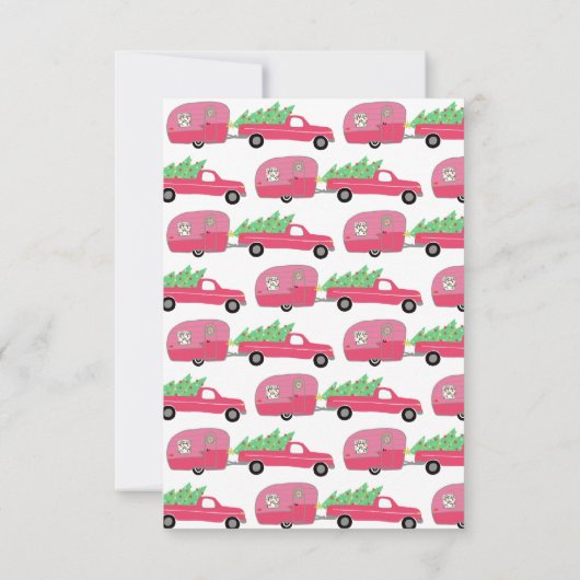 KLANT PHOTO Truck Camper Trailer-kerstkaart (Achterkant)