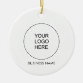 Klant QR Code Business Logo Minimalistische Sjablo Keramisch Ornament (Voorkant)