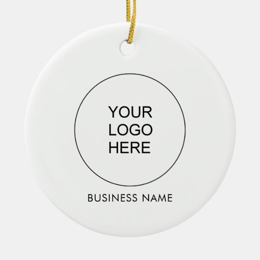 Klant QR Code Business Logo Minimalistische Sjablo Keramisch Ornament (Voorkant)
