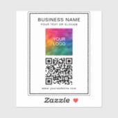 Klant QR Code Business Logo Naam Tekst Sjabloon Sticker (Vel)