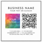 Klant QR Code Business Logo Text Sjabloon XL Sticker (Voorkant)