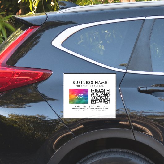 Klant QR Code Business Logo Text Sjabloon XL Sticker (Auto Zijkant)