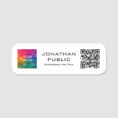 Klant QR Code Lid Foto of bedrijf Logo hier Naamplaatje (Voorkant)